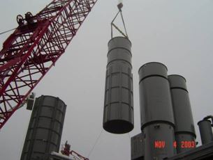 Erecting 2nd stack section